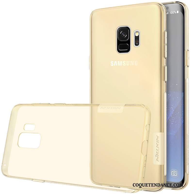 Samsung Galaxy S9+ Coque Transparent Or Étui Fluide Doux Incassable