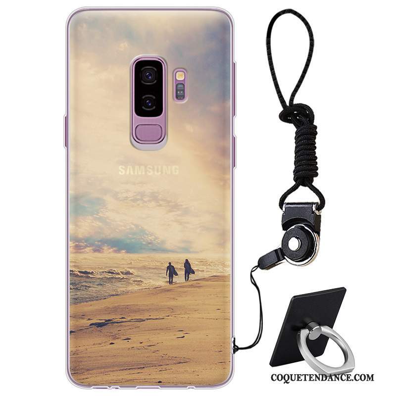 Samsung Galaxy S9+ Coque Violet Silicone Marque De Tendance Étui Simple