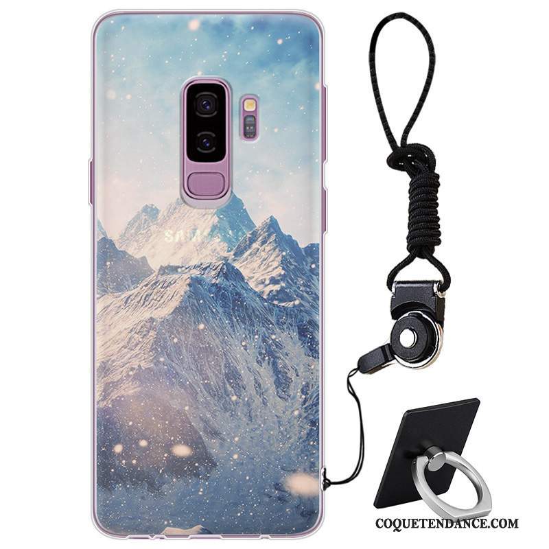 Samsung Galaxy S9+ Coque Violet Silicone Marque De Tendance Étui Simple