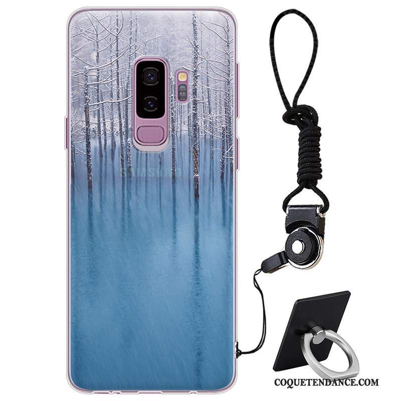 Samsung Galaxy S9+ Coque Violet Silicone Marque De Tendance Étui Simple