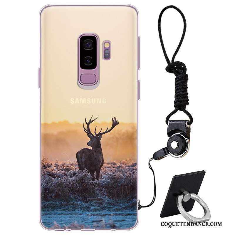 Samsung Galaxy S9+ Coque Violet Silicone Marque De Tendance Étui Simple