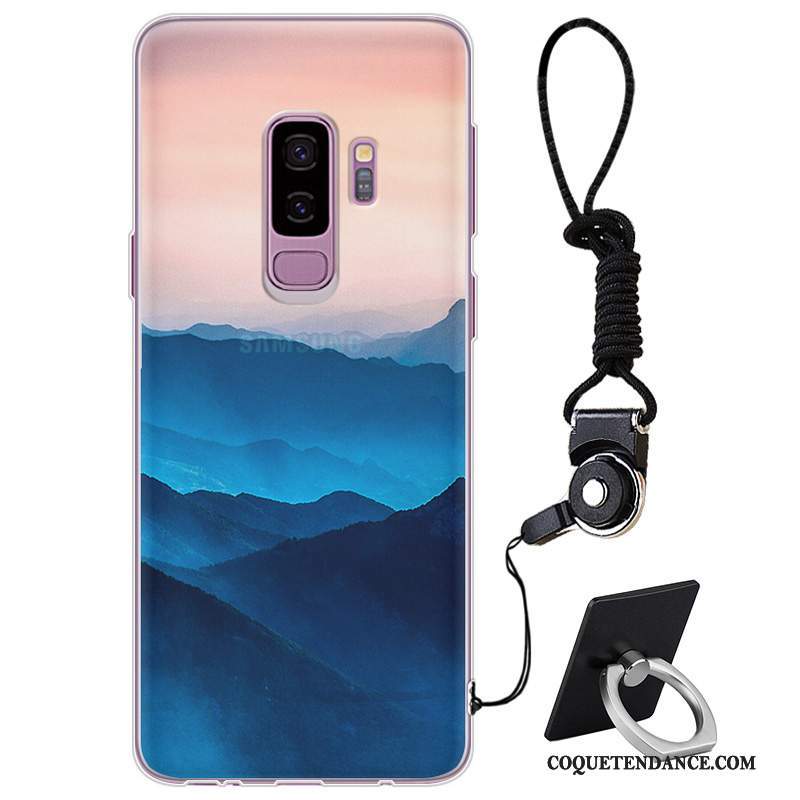 Samsung Galaxy S9+ Coque Violet Silicone Marque De Tendance Étui Simple