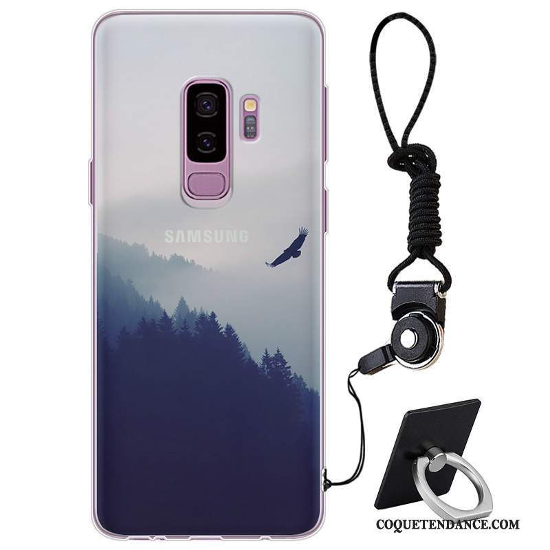 Samsung Galaxy S9+ Coque Violet Silicone Marque De Tendance Étui Simple