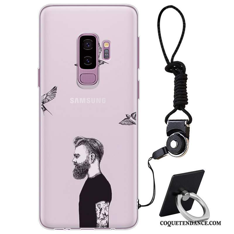 Samsung Galaxy S9+ Coque Violet Silicone Marque De Tendance Étui Simple