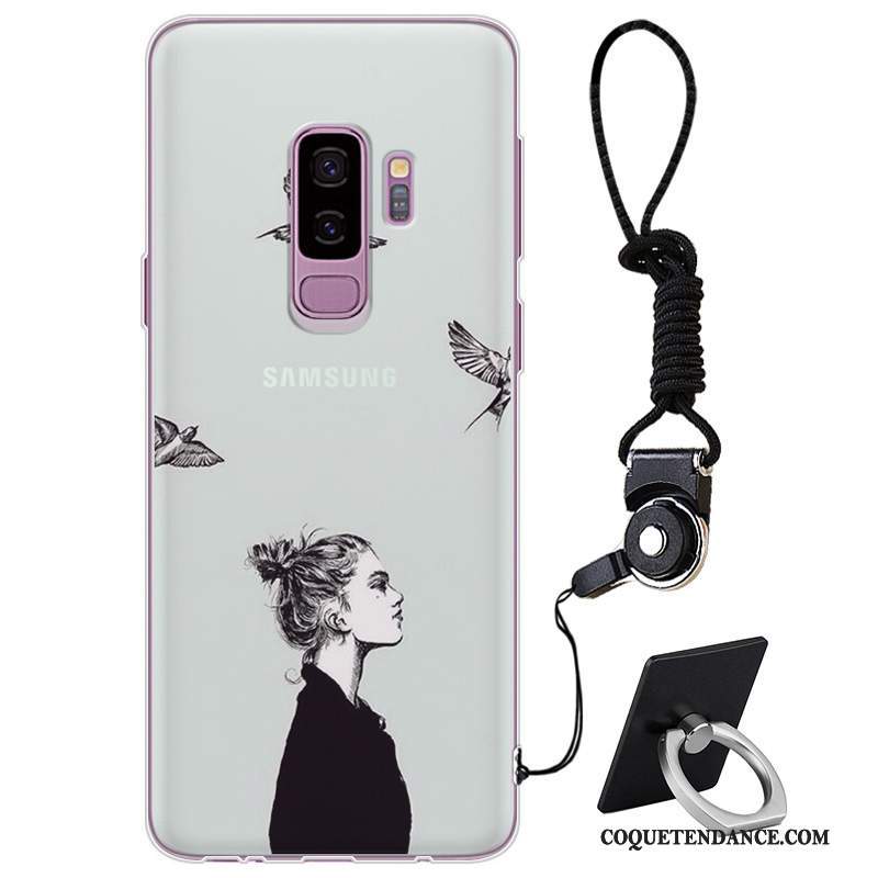 Samsung Galaxy S9+ Coque Violet Silicone Marque De Tendance Étui Simple