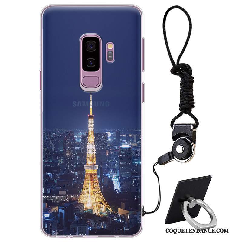 Samsung Galaxy S9+ Coque Violet Silicone Marque De Tendance Étui Simple