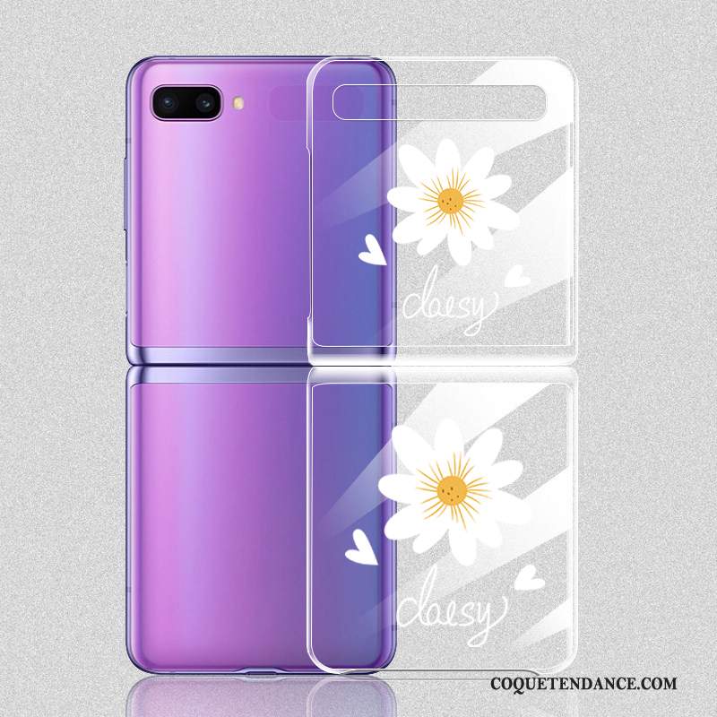 Samsung Z Flip Coque Étui Amoureux Transparent Fleur Mode