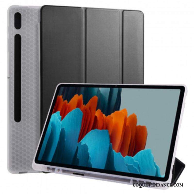 Smart Case Samsung Galaxy Tab S8 Plus / S7 Plus Silicone et Simili Cuir
