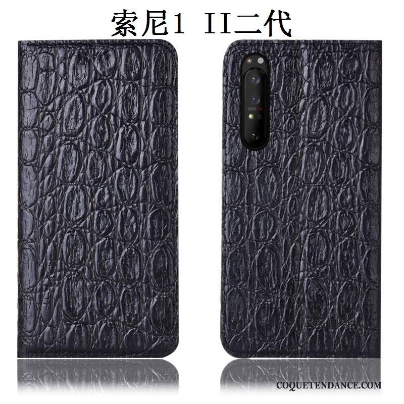 Sony Xperia 1 Ii Coque Protection Noir Étui Modèle Fleurie Incassable