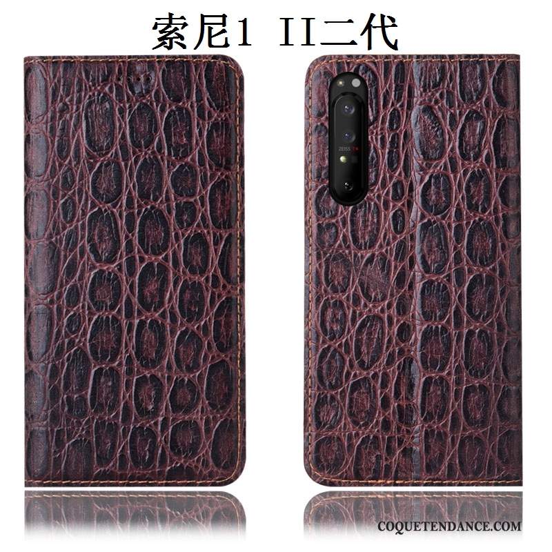 Sony Xperia 1 Ii Coque Protection Noir Étui Modèle Fleurie Incassable