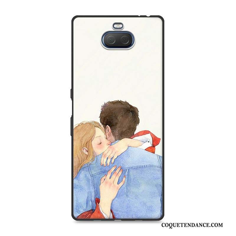 Sony Xperia 10 Coque Bleu Art Frais Ornements Suspendus Fluide Doux