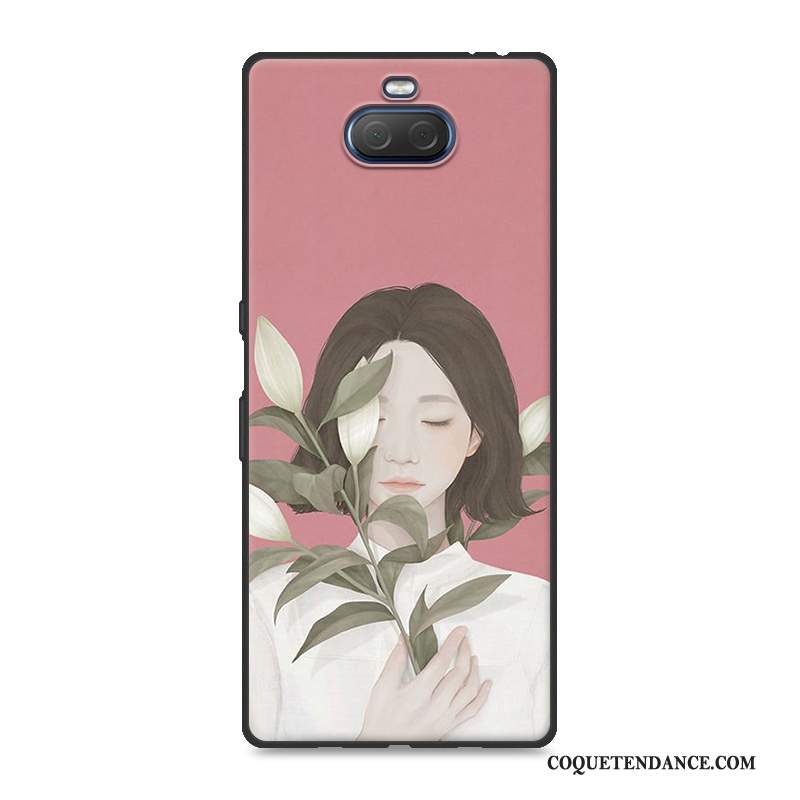 Sony Xperia 10 Coque Bleu Art Frais Ornements Suspendus Fluide Doux