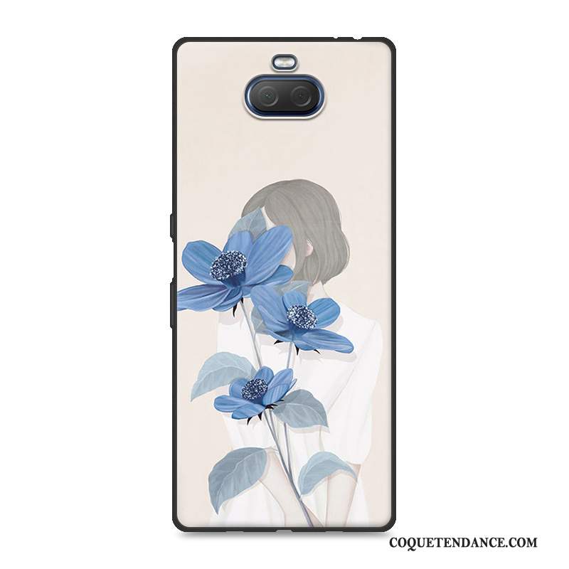 Sony Xperia 10 Coque Bleu Art Frais Ornements Suspendus Fluide Doux