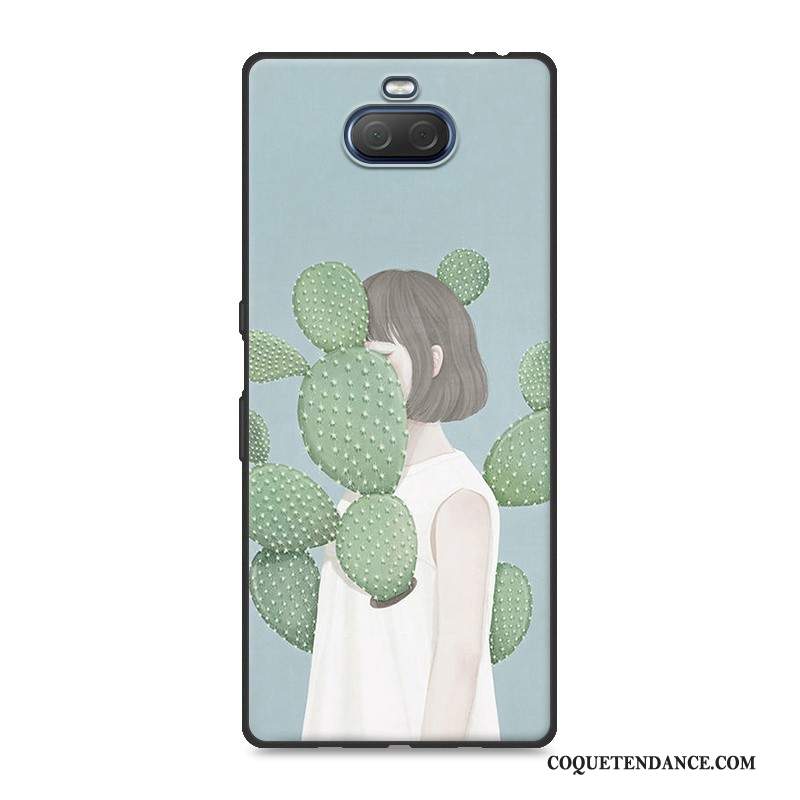 Sony Xperia 10 Coque Bleu Art Frais Ornements Suspendus Fluide Doux