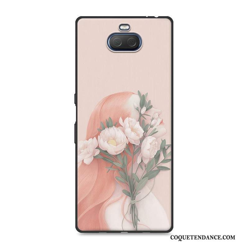 Sony Xperia 10 Coque Bleu Art Frais Ornements Suspendus Fluide Doux