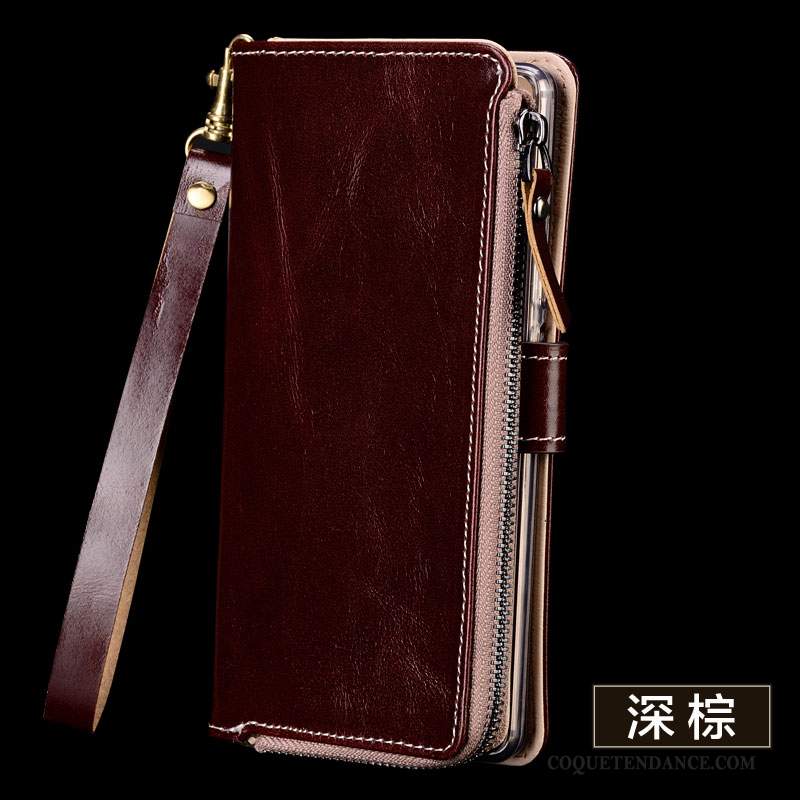 Sony Xperia 10 Coque Étui En Cuir Marron De Téléphone Cuir Véritable Protection