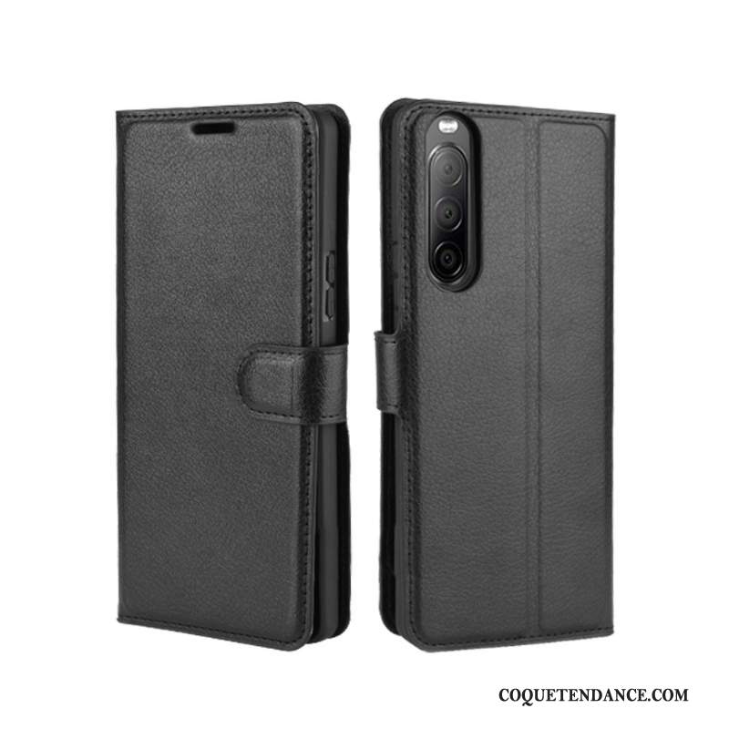 Sony Xperia 10 Ii Coque Incassable Rouge Étui En Cuir Protection De Téléphone