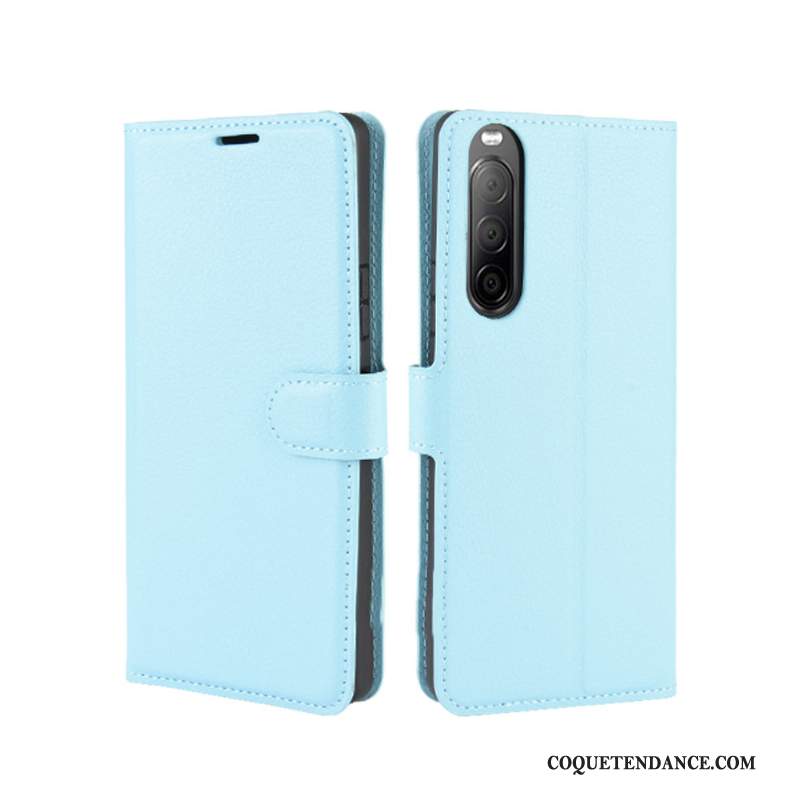 Sony Xperia 10 Ii Coque Incassable Rouge Étui En Cuir Protection De Téléphone