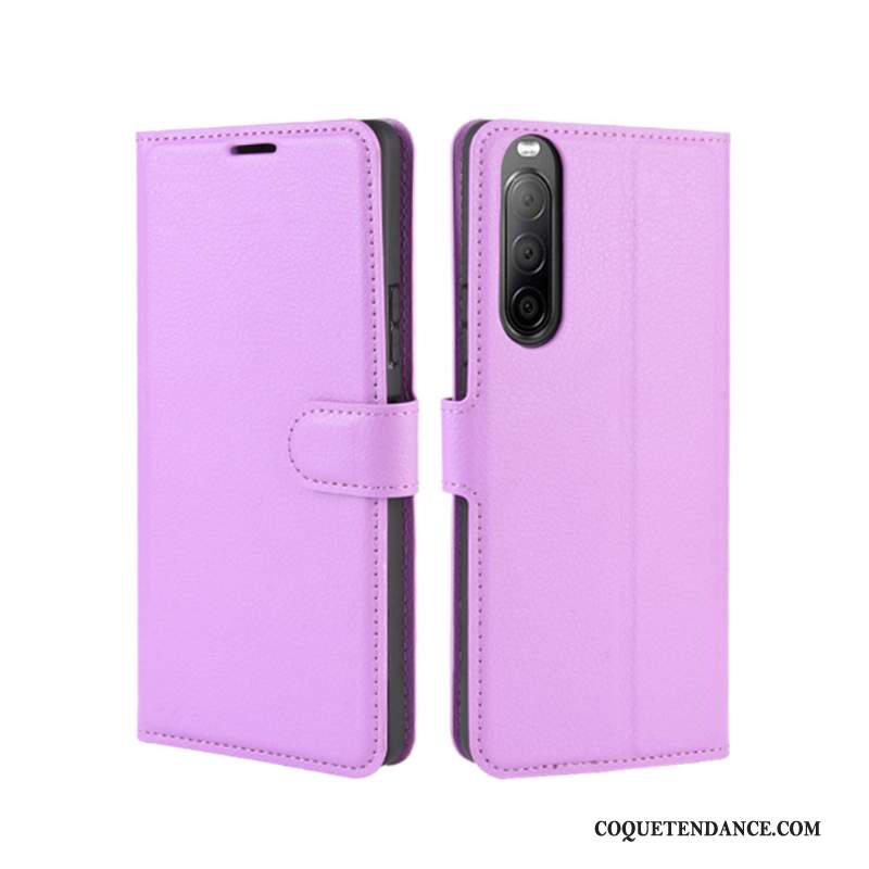 Sony Xperia 10 Ii Coque Incassable Rouge Étui En Cuir Protection De Téléphone