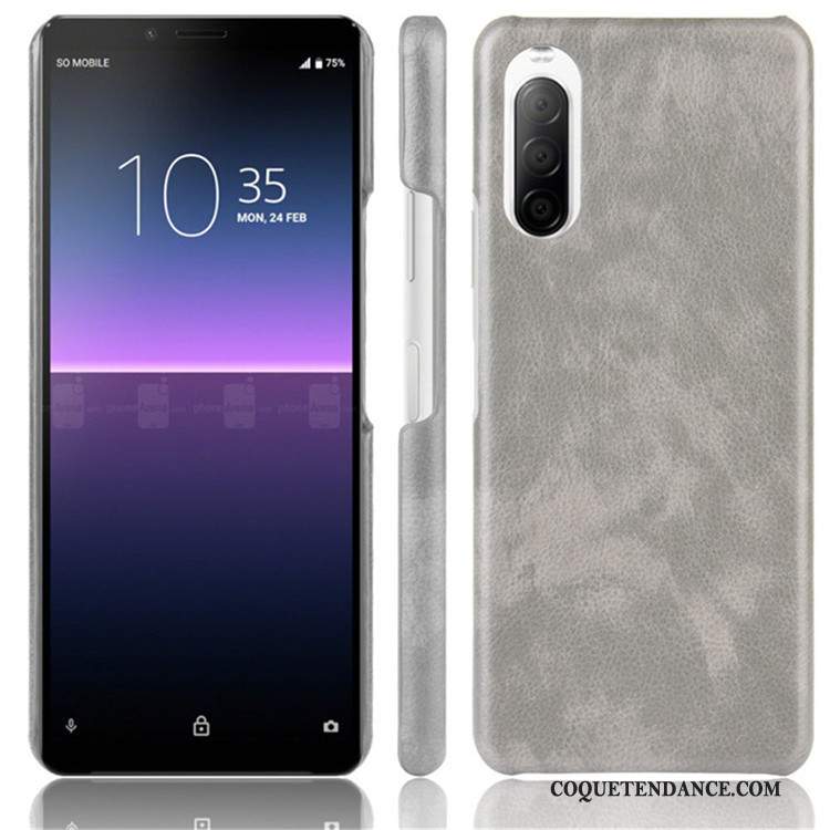 Sony Xperia 10 Ii Coque Noir Cuir Modèle Fleurie Protection