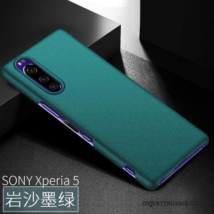 Sony Xperia 5 Coque Vert Délavé En Daim Difficile De Téléphone Mince