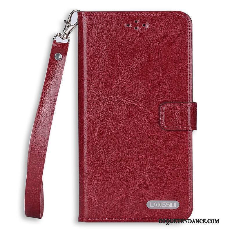 Sony Xperia C5 Ultra Dual Coque De Téléphone Difficile Cuir Véritable Protection Rouge