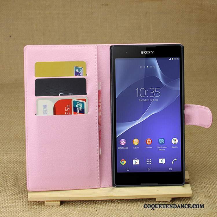 Sony Xperia T3 Coque De Téléphone Étui Protection Violet Étui En Cuir