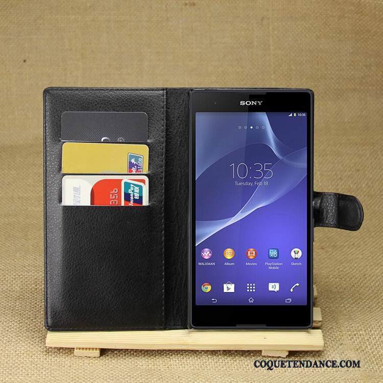Sony Xperia T3 Coque De Téléphone Étui Protection Violet Étui En Cuir