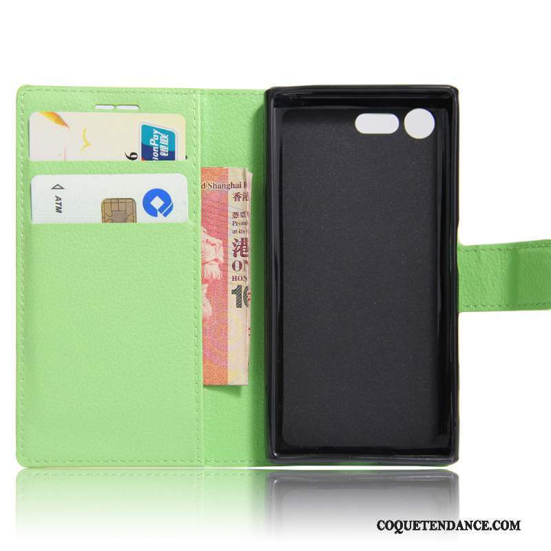 Sony Xperia X Compact Coque Protection Étui Étui En Cuir Vert