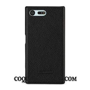 Sony Xperia X Compact Coque Étui Protection Vert Cuir Véritable