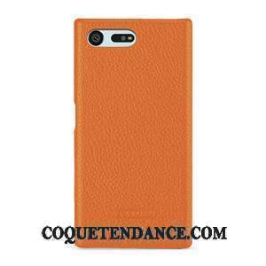 Sony Xperia X Compact Coque Étui Protection Vert Cuir Véritable