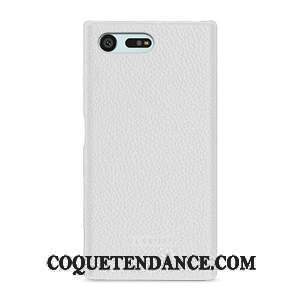 Sony Xperia X Compact Coque Étui Protection Vert Cuir Véritable