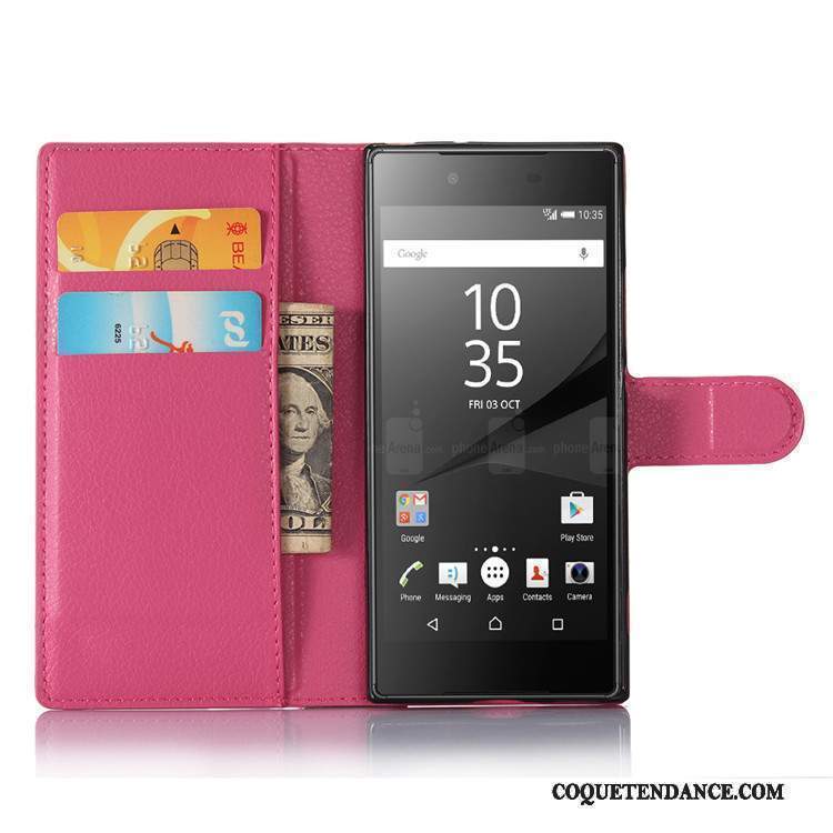 Sony Xperia Xa1 Coque Portefeuille Rose Étui De Téléphone