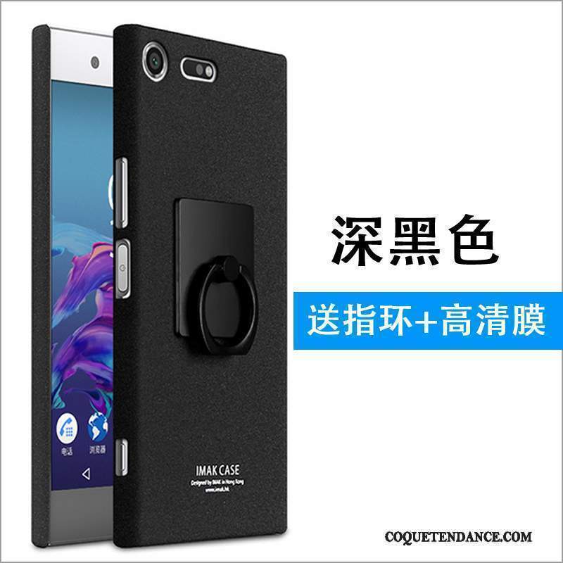 Sony Xperia Xz Premium Coque Délavé En Daim Mince Bleu Noir De Téléphone