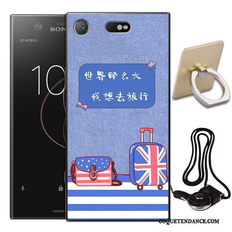 Sony Xperia Xz1 Compact Coque Fluide Doux Protection Bleu Étui De Téléphone