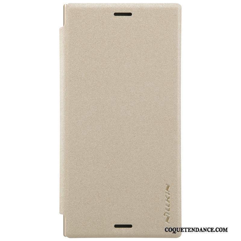 Sony Xperia Xz1 Compact Coque Gris Or Étui En Cuir De Téléphone Protection