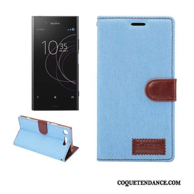 Sony Xperia Xz1 Coque Bleu Étui De Téléphone En Denim Protection