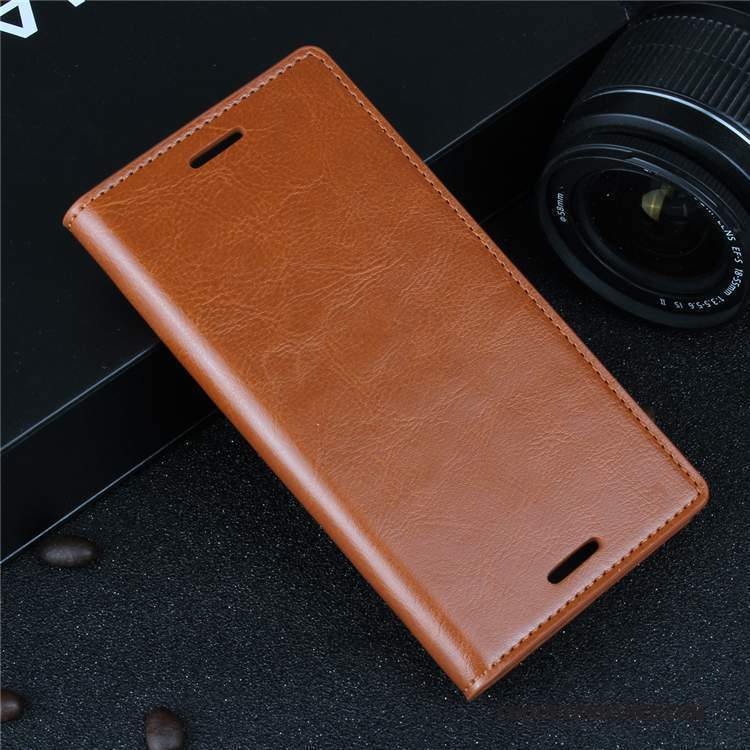 Sony Xperia Xz1 Coque Business Étui En Cuir Cuir Véritable Protection De Téléphone