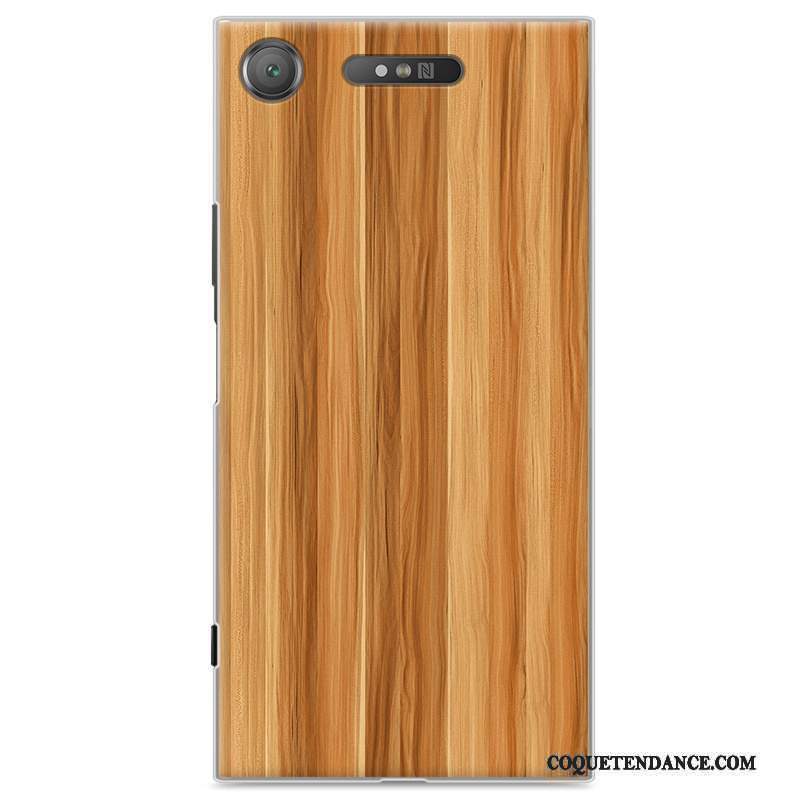 Sony Xperia Xz1 Coque Peinture Difficile Grain De Bois Étui