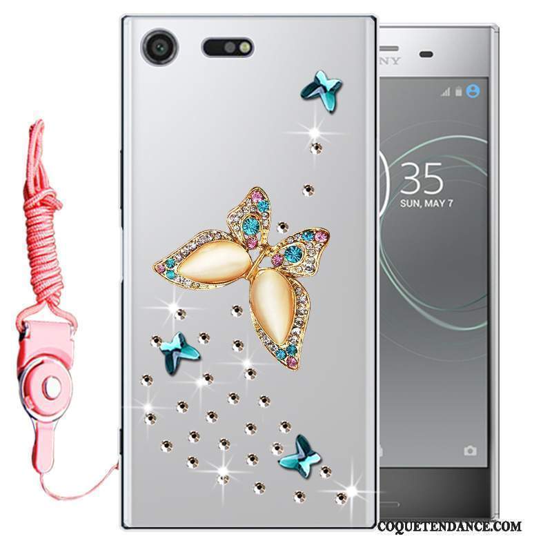 Sony Xperia Xz1 Coque Strass Fluide Doux De Téléphone Silicone Étui