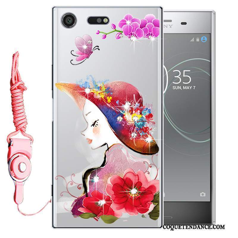 Sony Xperia Xz1 Coque Strass Fluide Doux De Téléphone Silicone Étui