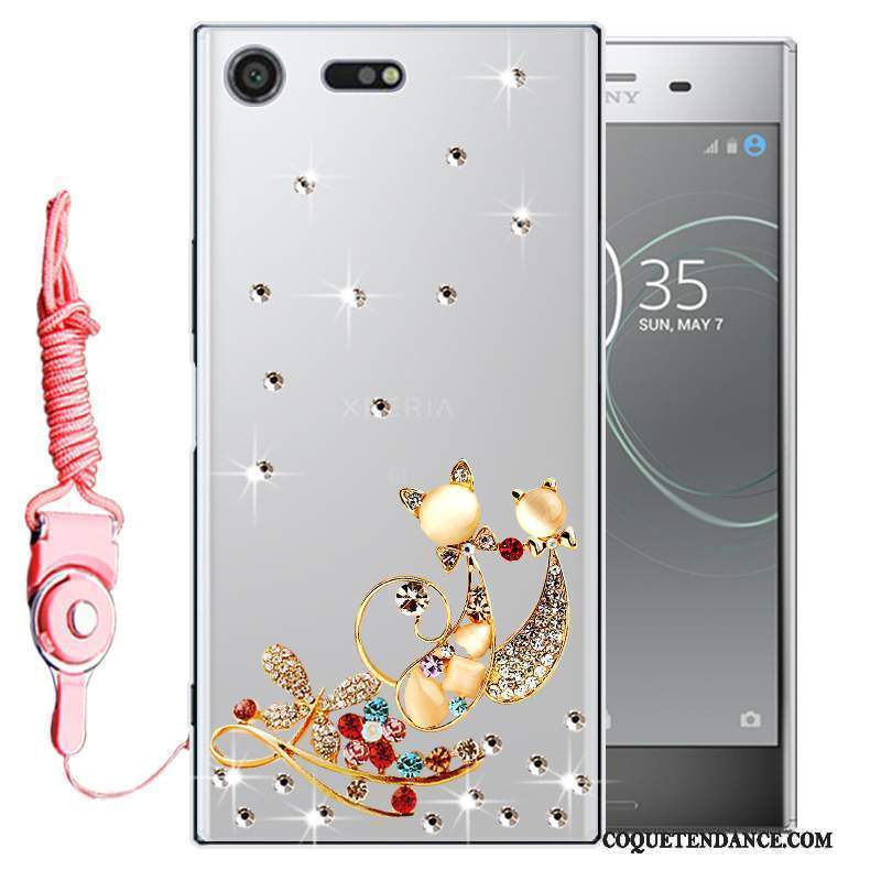 Sony Xperia Xz1 Coque Strass Fluide Doux De Téléphone Silicone Étui