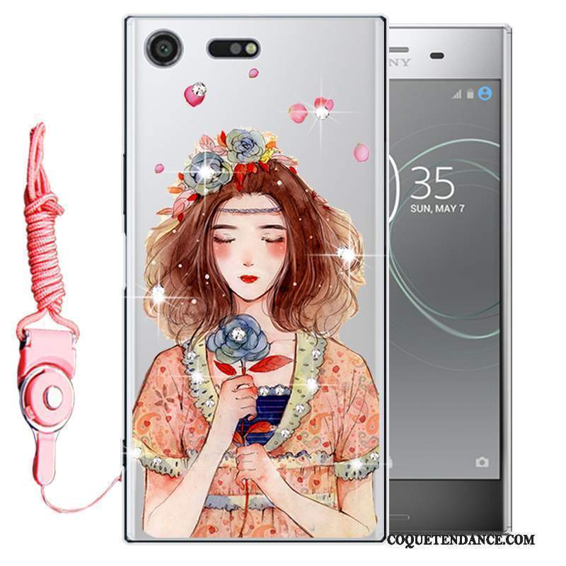 Sony Xperia Xz1 Coque Strass Fluide Doux De Téléphone Silicone Étui