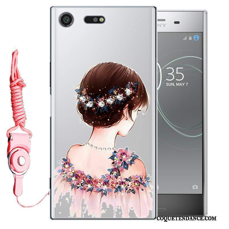 Sony Xperia Xz1 Coque Strass Fluide Doux De Téléphone Silicone Étui