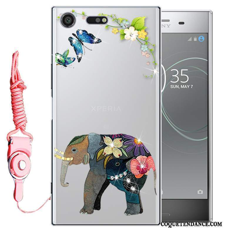 Sony Xperia Xz1 Coque Strass Fluide Doux De Téléphone Silicone Étui