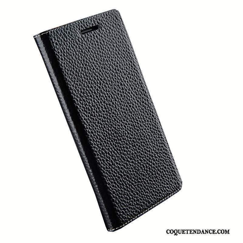 Sony Xperia Z1 Coque Clamshell Cuir Véritable Protection Étui En Cuir