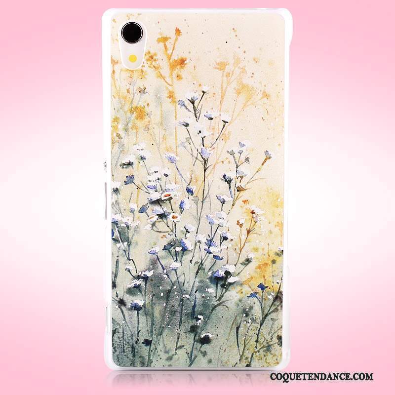 Sony Xperia Z2 Coque Blanc Peinture Étui Protection Très Mince