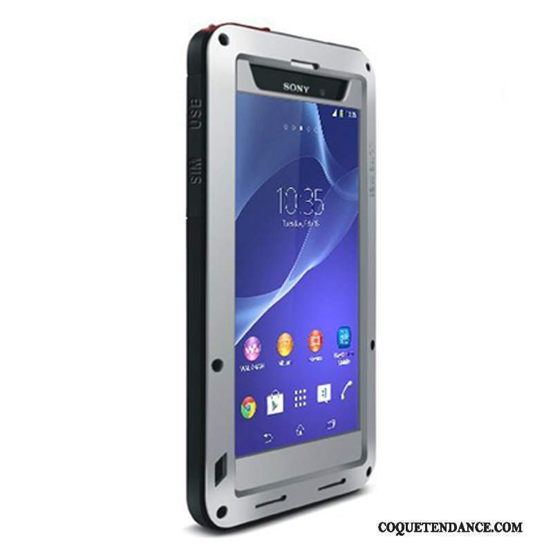 Sony Xperia Z2 Coque Métal De Téléphone Incassable Border Couvercle Arrière