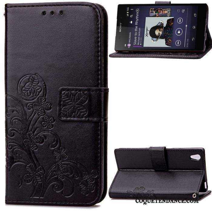 Sony Xperia Z2 Coque Portefeuille Étui De Téléphone Violet En Relief