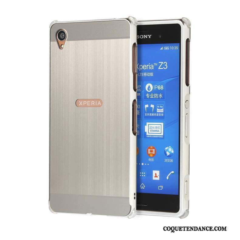 Sony Xperia Z3+ Coque Or Border Métal Protection Étui